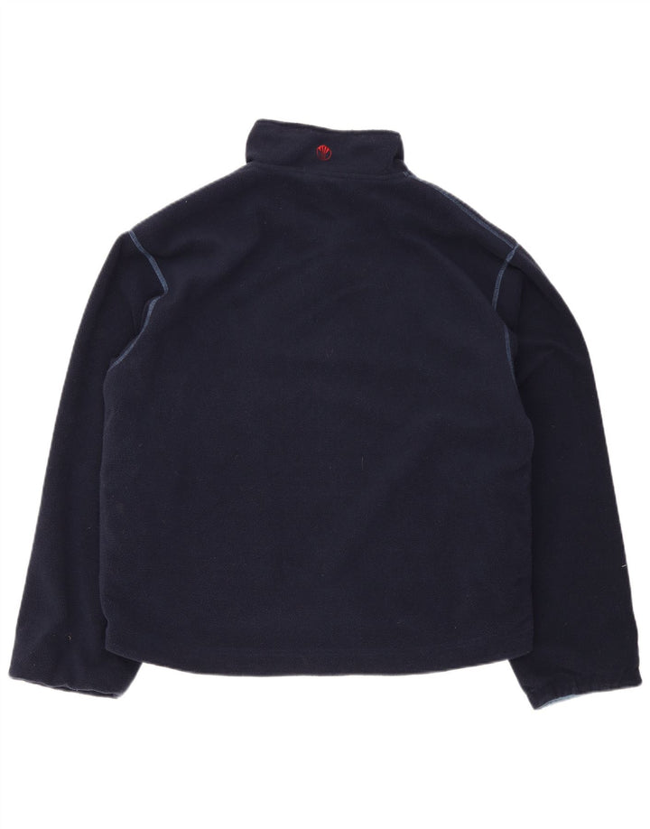 Fedt ansigt herre lynlås hals Vendbar fleece jumper medium marineblå polyester