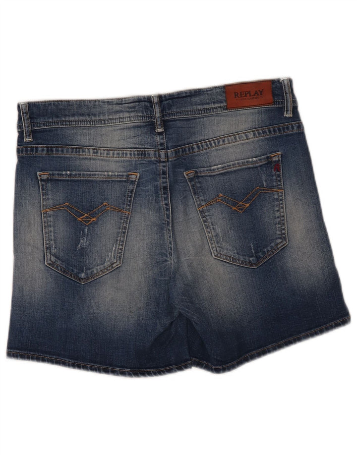 Replay Dame Denim Shorts W28 Medium Blue Bomuld