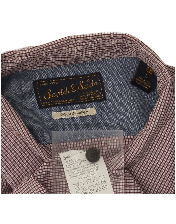 SCOTCH & SODA Herreskjorte Stor rødbrun ternet bomuld