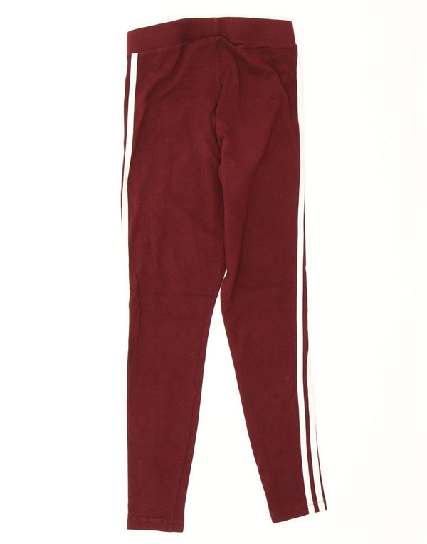 Adidas Dame Leggings UK 10 Small Bourgogne Cotton