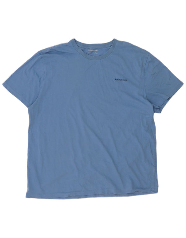 Calvin Klein Jeans Herre T-Shirt Top 2XL Blå Bomuld