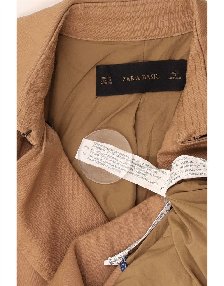 Zara Dame Trench Coat UK 14 Medium Beige Bomuld