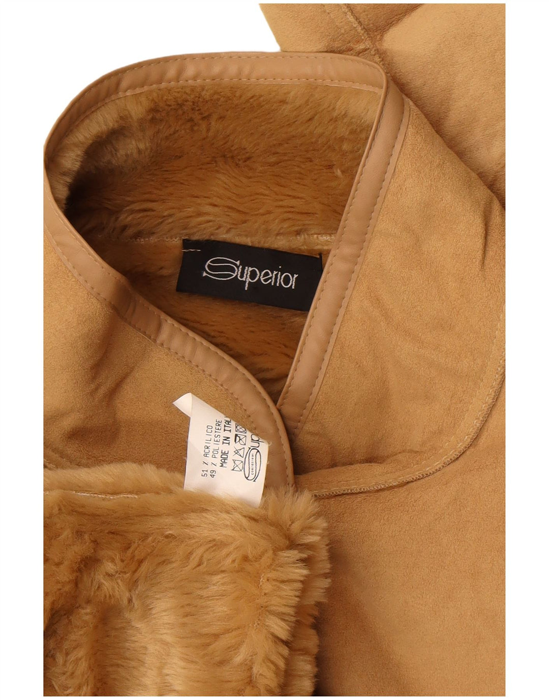 Superior Sherpajakke til kvinder UK 18 XL Beige Akryl