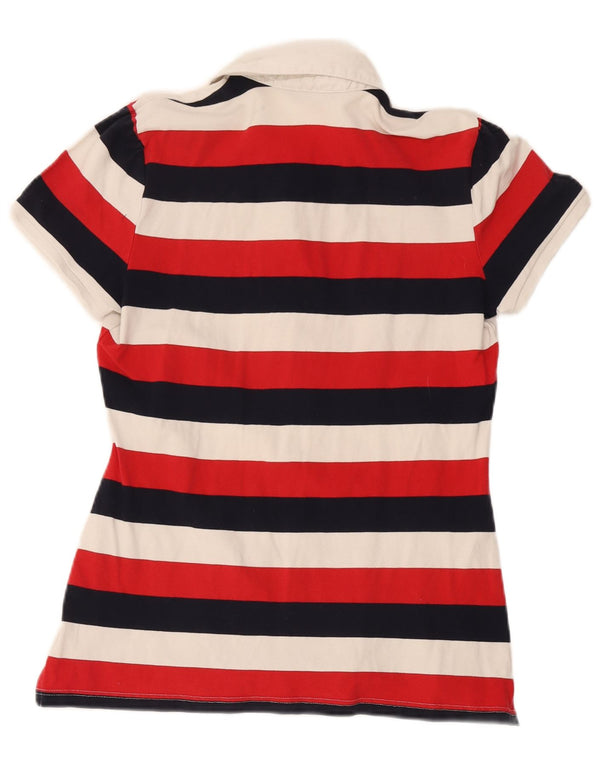 Tommy Hilfiger Dame Rugby Polo Shirt UK 12 Medium Flerfarvet Stribet