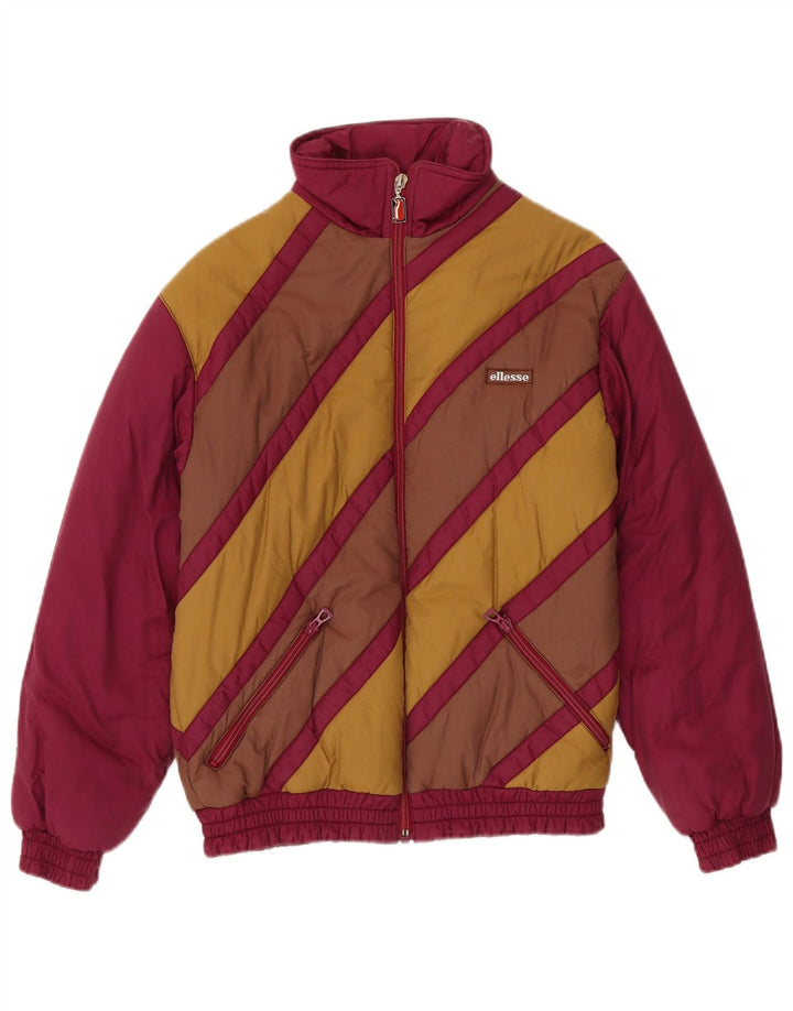 Ellesse Dame Polstret jakke EU 40 Medium Burgundy Colourblock Bomuld