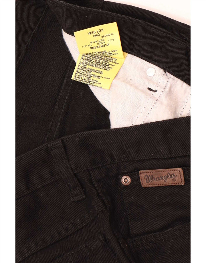 Wrangler Herre Ohio Straight Jeans W36 L32 Sort Bomuld