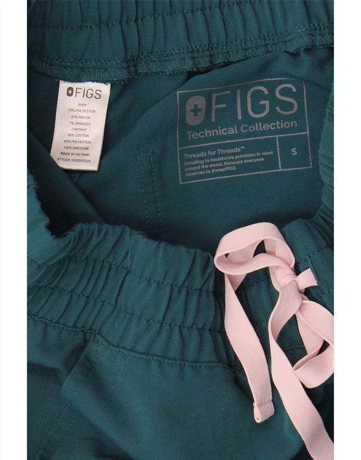 FIGS Dame Cargo træningsdragt Bukser Joggers UK 10 Small Green Polyester