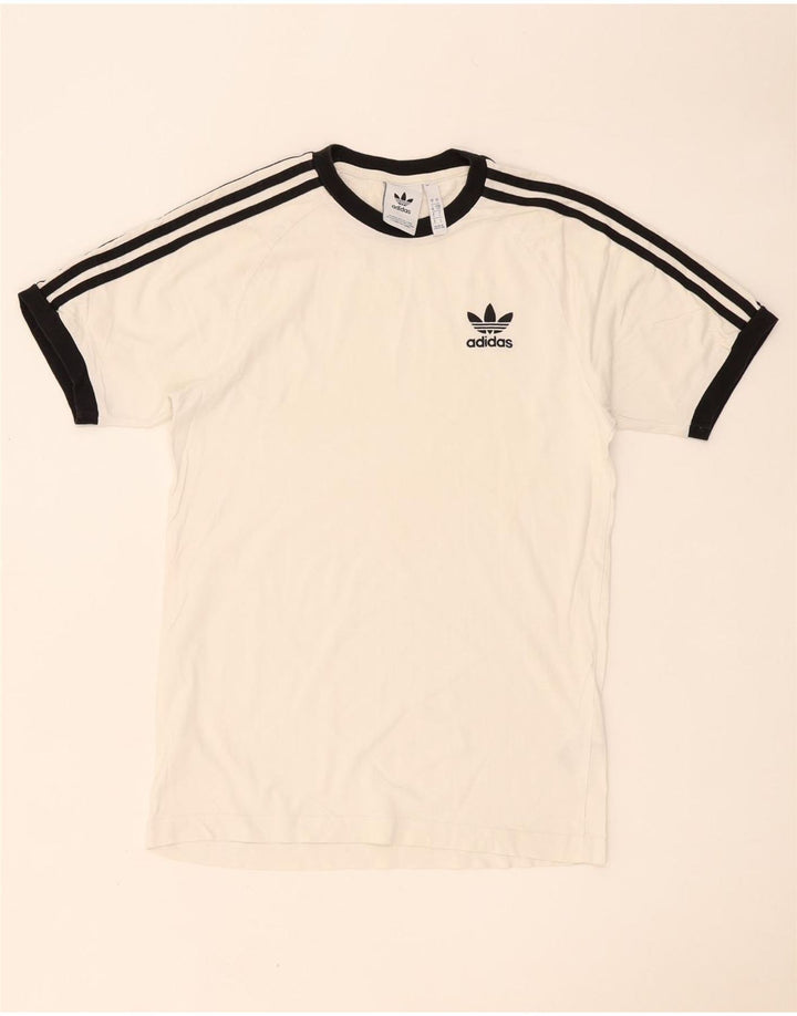 Adidas Herre T-Shirt Top Lille Hvid Bomuld