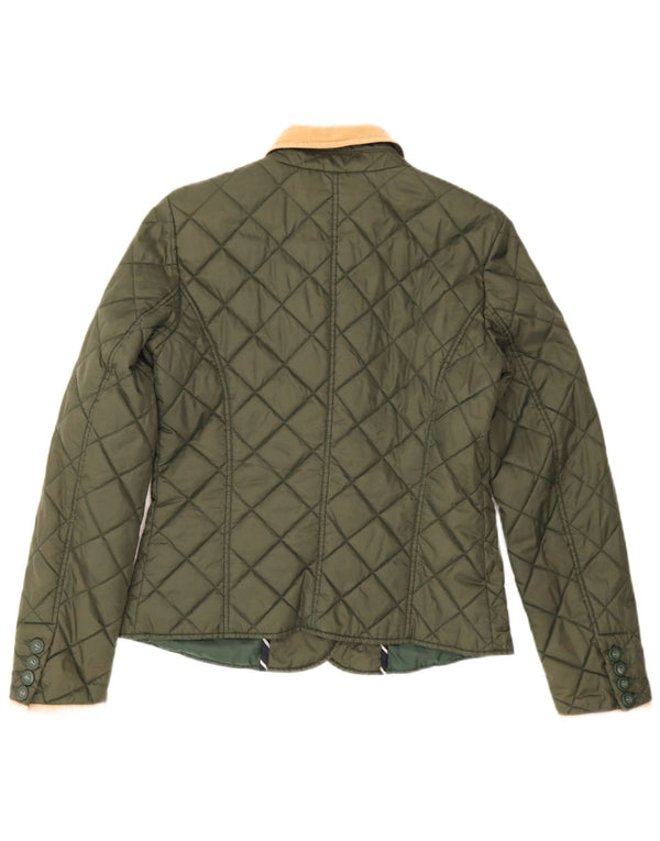 Playlife Quiltet jakke til kvinder UK 14 Medium Khaki Bomuld