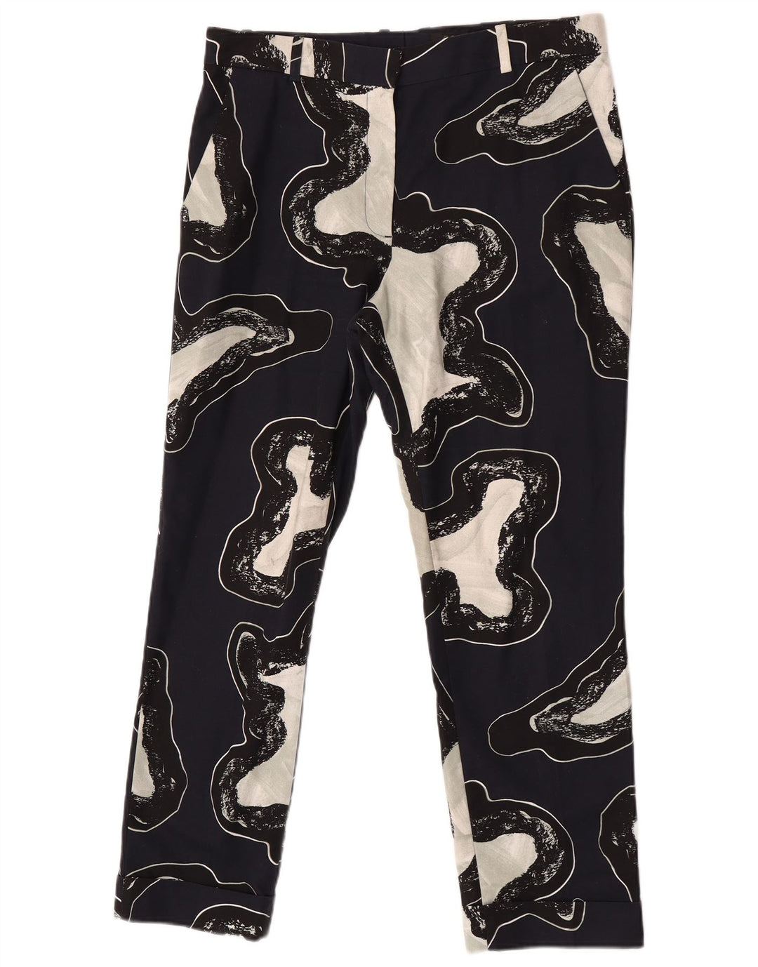 Cos kvinders abstrakt mønster chinobukser EU 40 Medium W34 L28 Marineblå