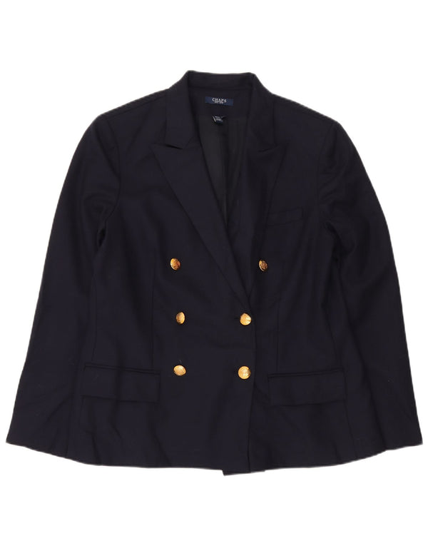 Chaps Dame dobbeltradet blazerjakke US 14 XL marineblå uld