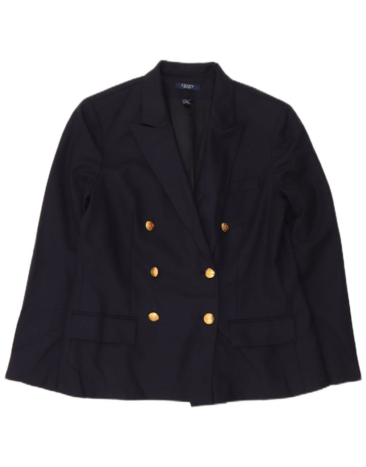 Chaps Dame dobbeltradet blazerjakke US 14 XL marineblå uld
