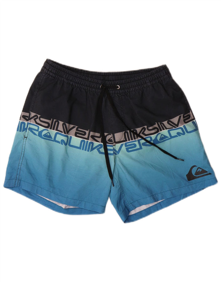QUIKSILVER Grafiske svømmeshorts til mænd Small Blue Colourblock Polyester