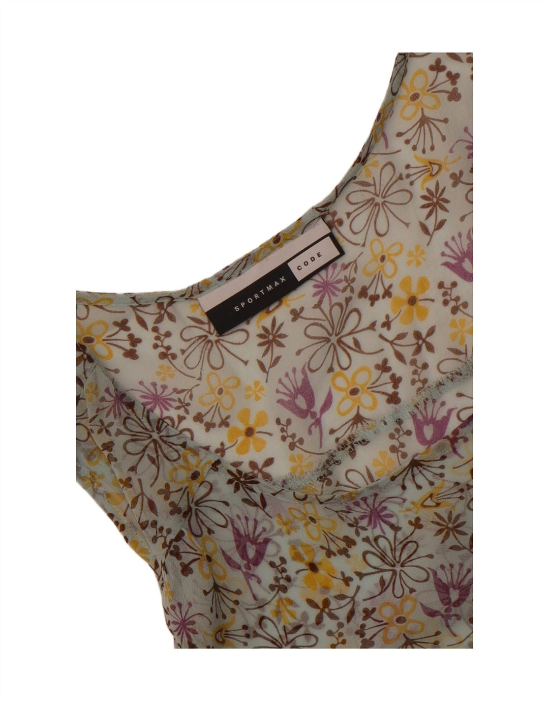 SPORTMAX Womens Sleeveless Blouse Top UK 16 Large Multicoloured Floral
