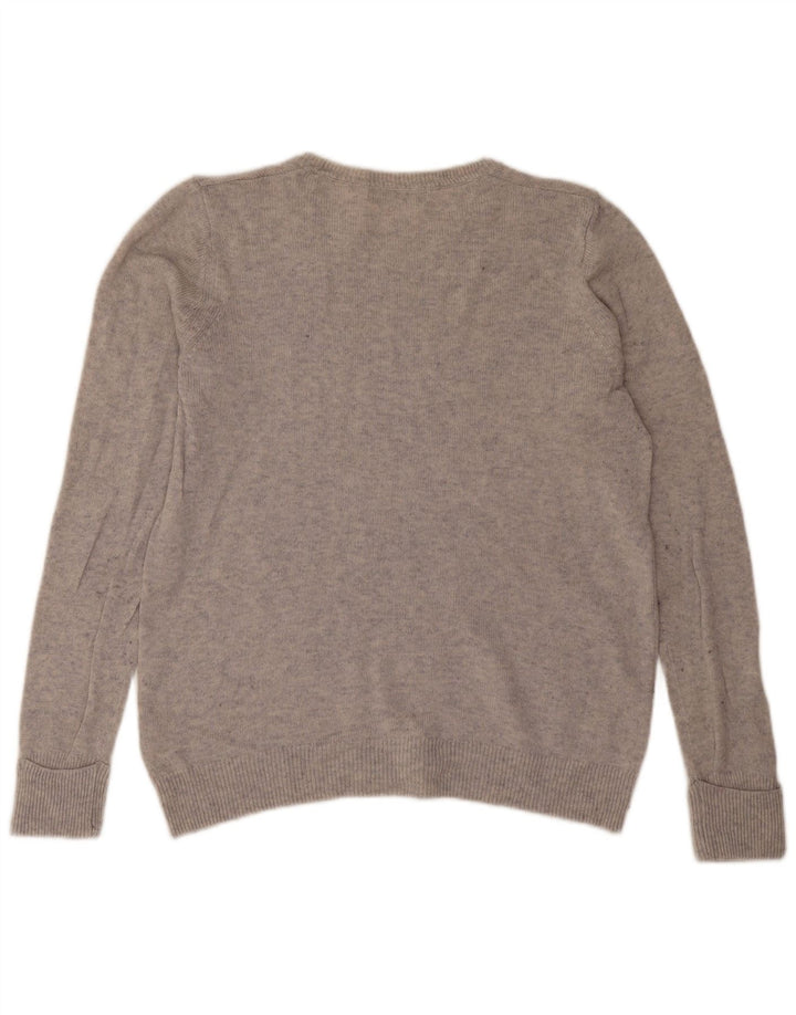 Marks & Spencer Dame Boat Neck Jumper Sweater UK 14 Large Grey Flecked