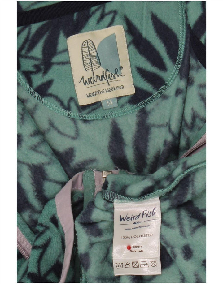 Weird Fish Dame Fleecejakke UK 14 Large Green Floral Polyester