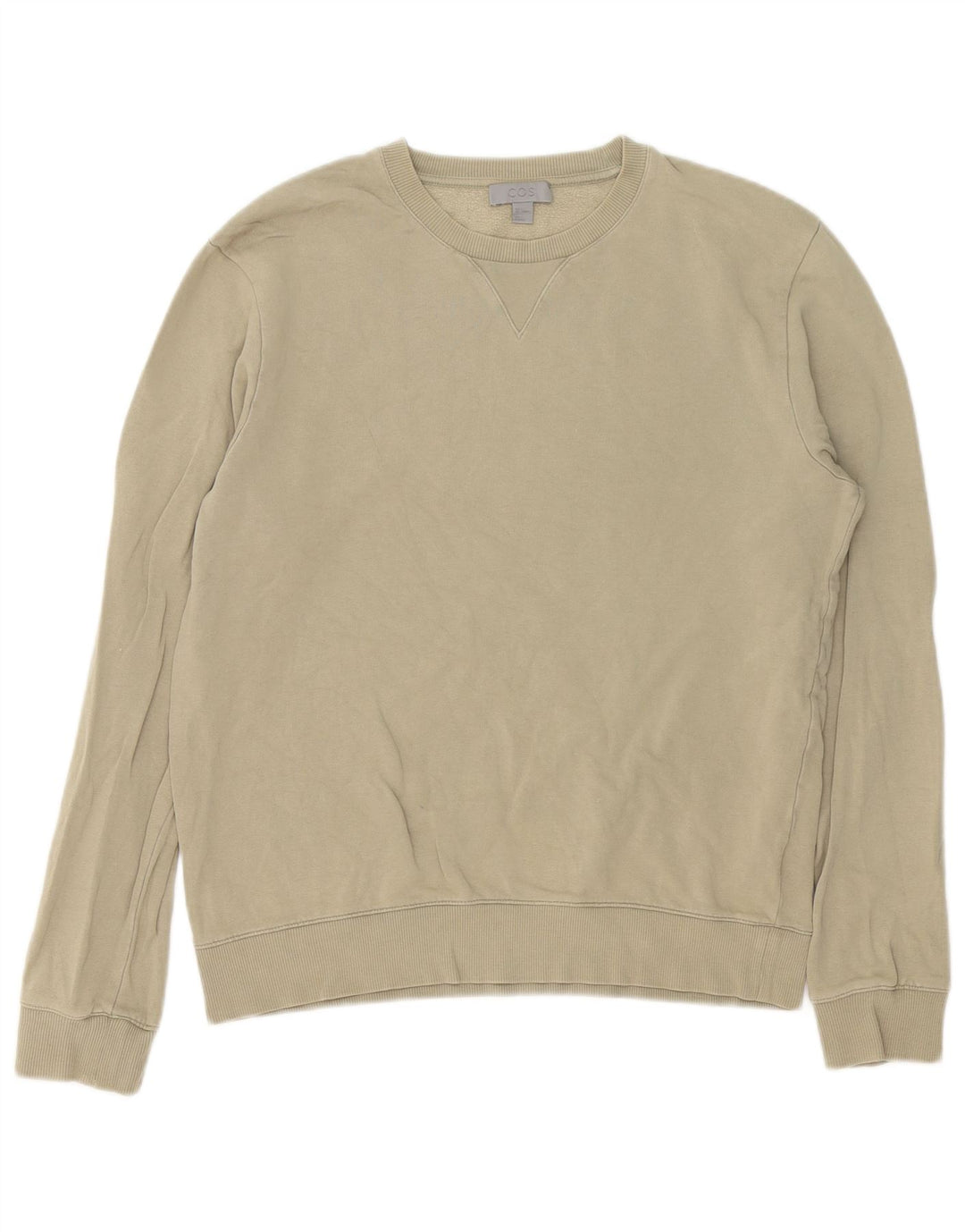 Cos Herre Sweatshirt Jumper Small Khaki Bomuld
