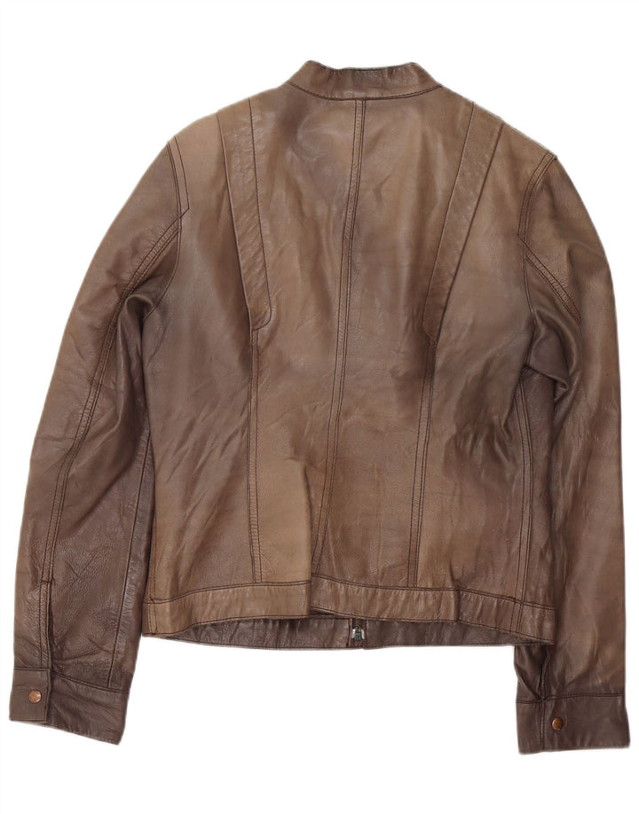 GVB Dame Læderjakke UK 14 Medium Brun Læder