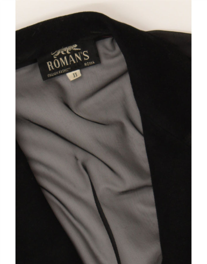 ROMAN'S Womens See Through Cardigan Top UK 12 Medium Black Colourblock Vintage Roman's and Second-Hand Roman's from Messina Hembry 