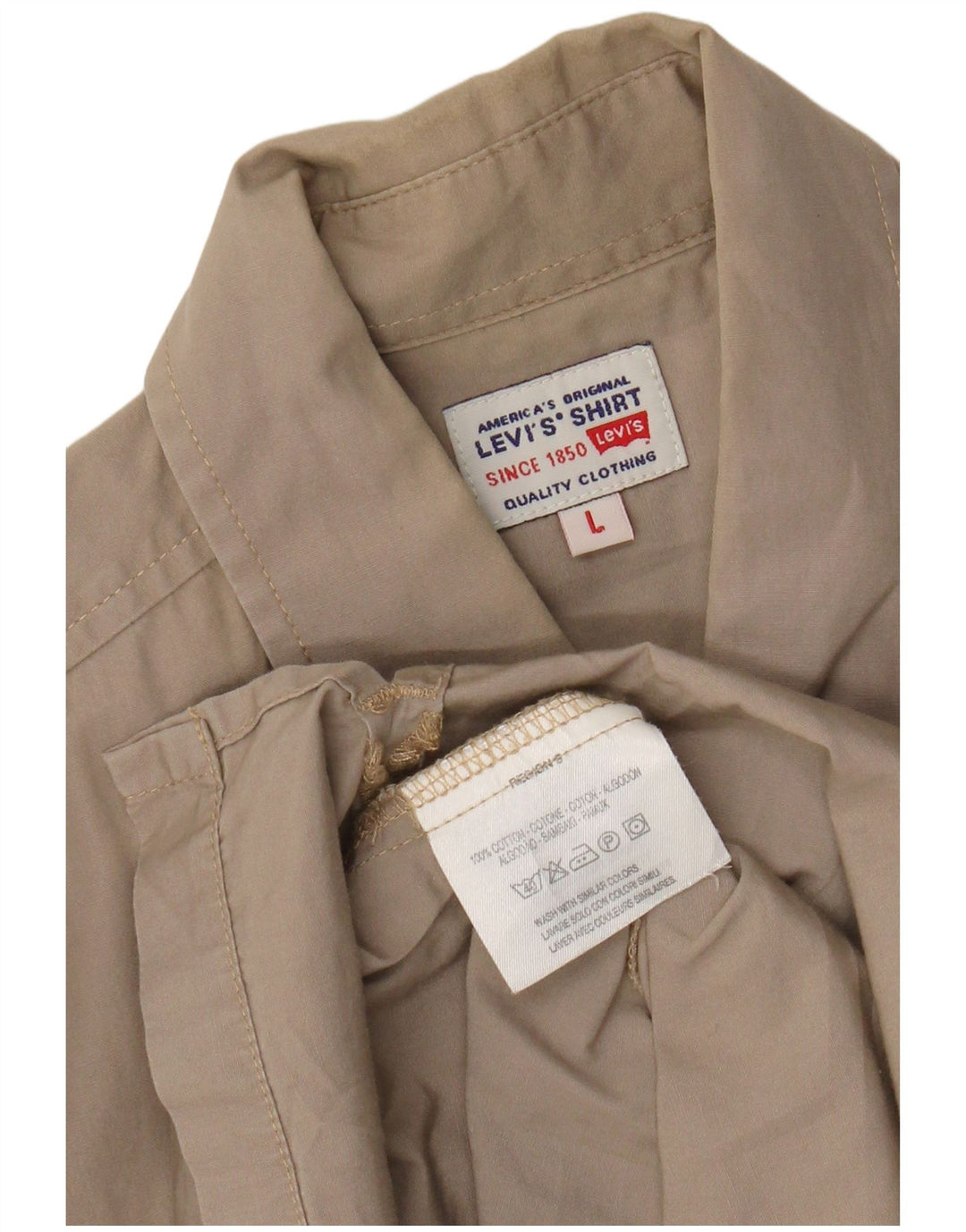 Levi's Kortærmet Herreskjorte Stor Beige Bomuld