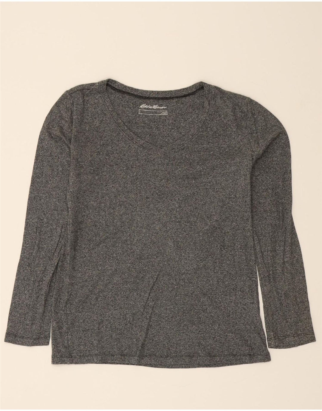 EDDIE BAUER Womens Top Long Sleeve UK 16 Large Grey Cotton Vintage Eddie Bauer and Second-Hand Eddie Bauer from Messina Hembry 