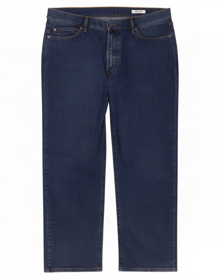 Marks & Spencer Herre Regular Straight Jeans W42 L27 Blå Bomuld
