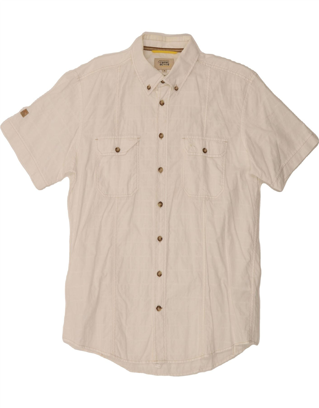 CAMEL ACTIVE Mens Regular Fit Short Sleeve Shirt Medium White Check Cotton Vintage Camel Active and Second-Hand Camel Active from Messina Hembry 
