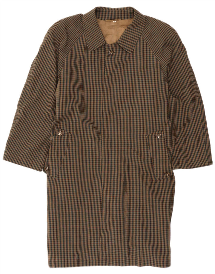 Vintage Dame Overfrakke UK 18 XL Brun Gingham