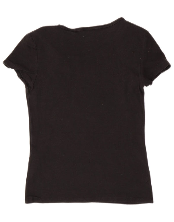 Levi's Dame T-Shirt Top UK 6 XS Sort Bomuld