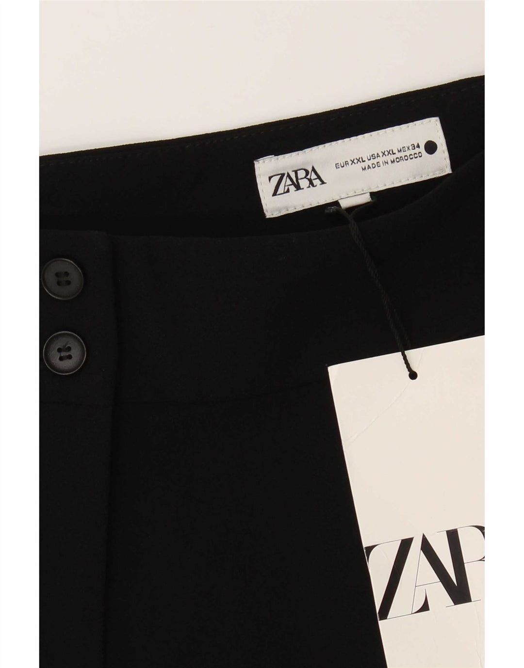 Zara Womens Pegged Cropped Trousers 2XL W34 L28 Sort Polyester