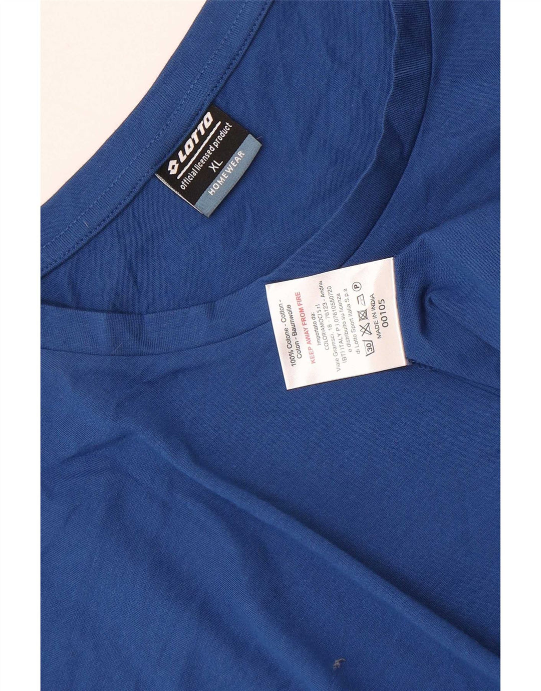 Lotto Herre T-Shirt Top XL Blå Bomuld