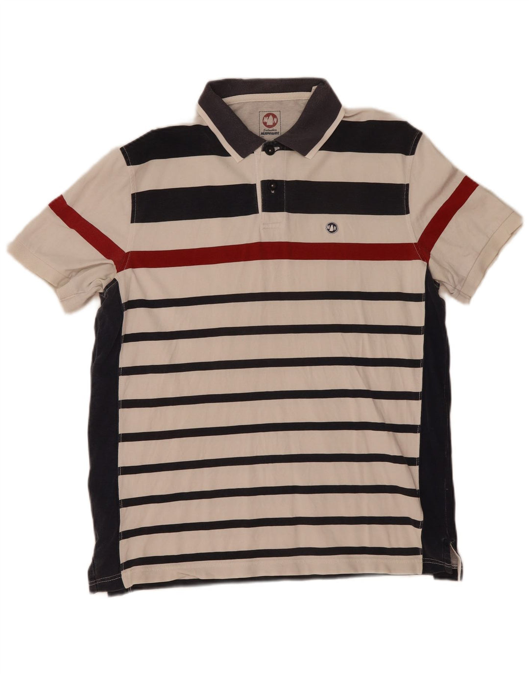 Murphy & Nye Herre poloshirt XL Hvidstribet bomuld