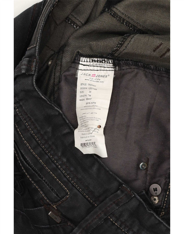 Jack & Jones Straight Jeans til mænd W34 L34 Sort bomuld