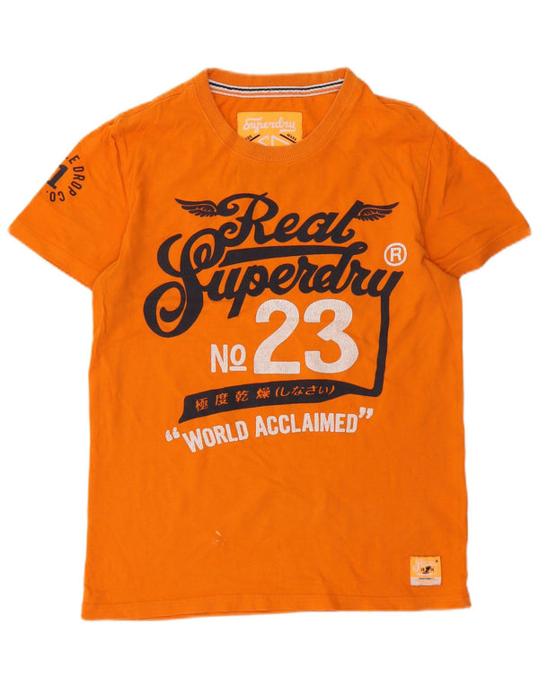 Superdry Grafisk T-shirt til mænd, medium orange bomuld