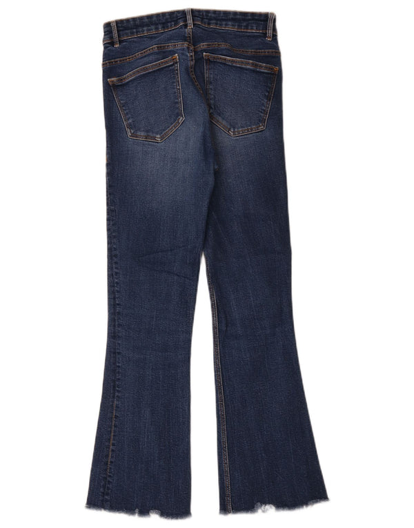 Zara Womens Crop Flared Jeans EU 34 2XS W24 L25 Blå