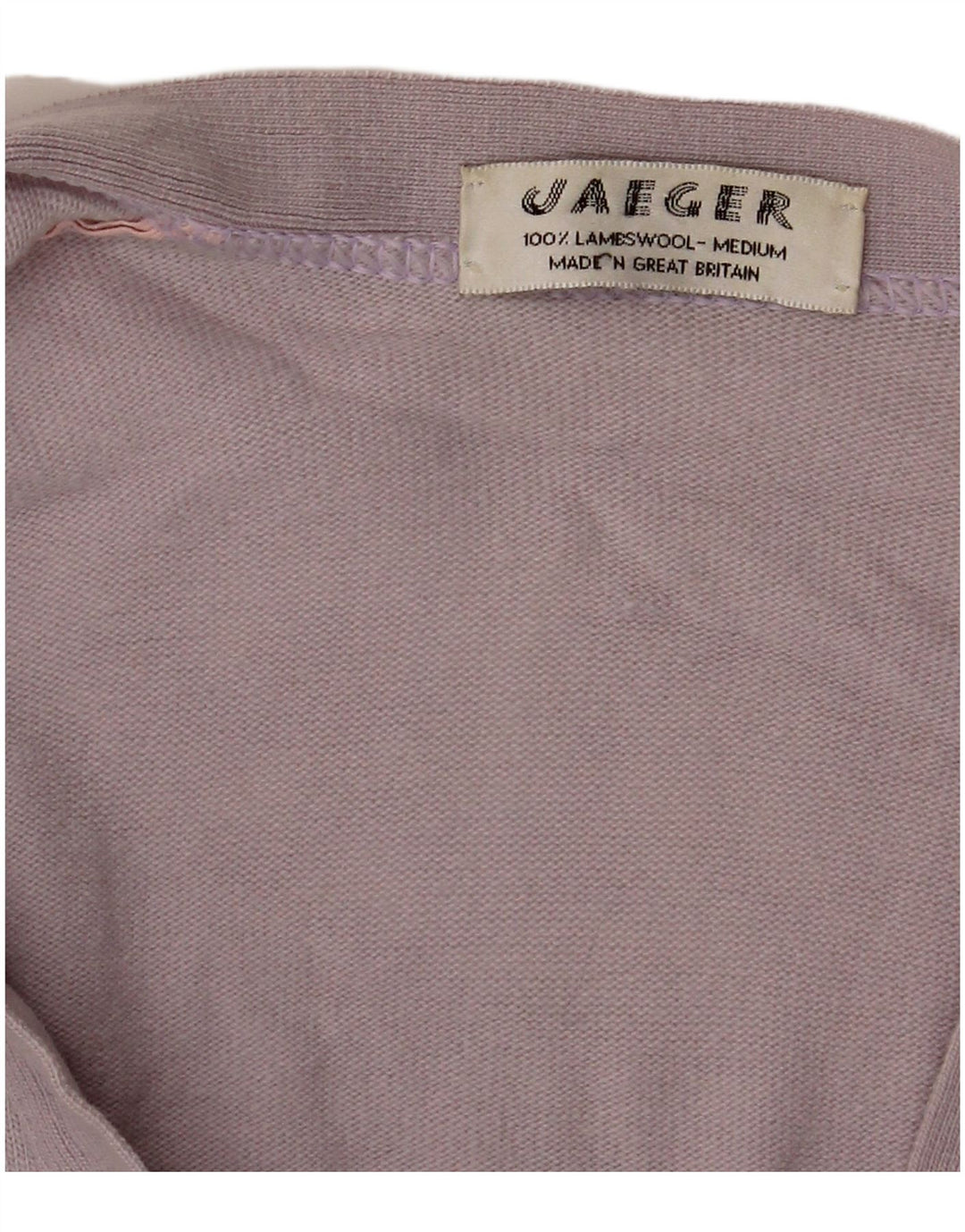 Jaeger Dame Cardigan Sweater UK 14 Medium Purple Lammeuld