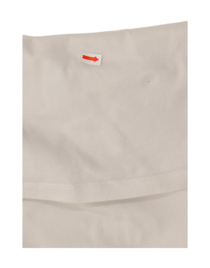 Ellesse Dame Grafisk T-Shirt Top UK 10 Lille Hvid Bomuld