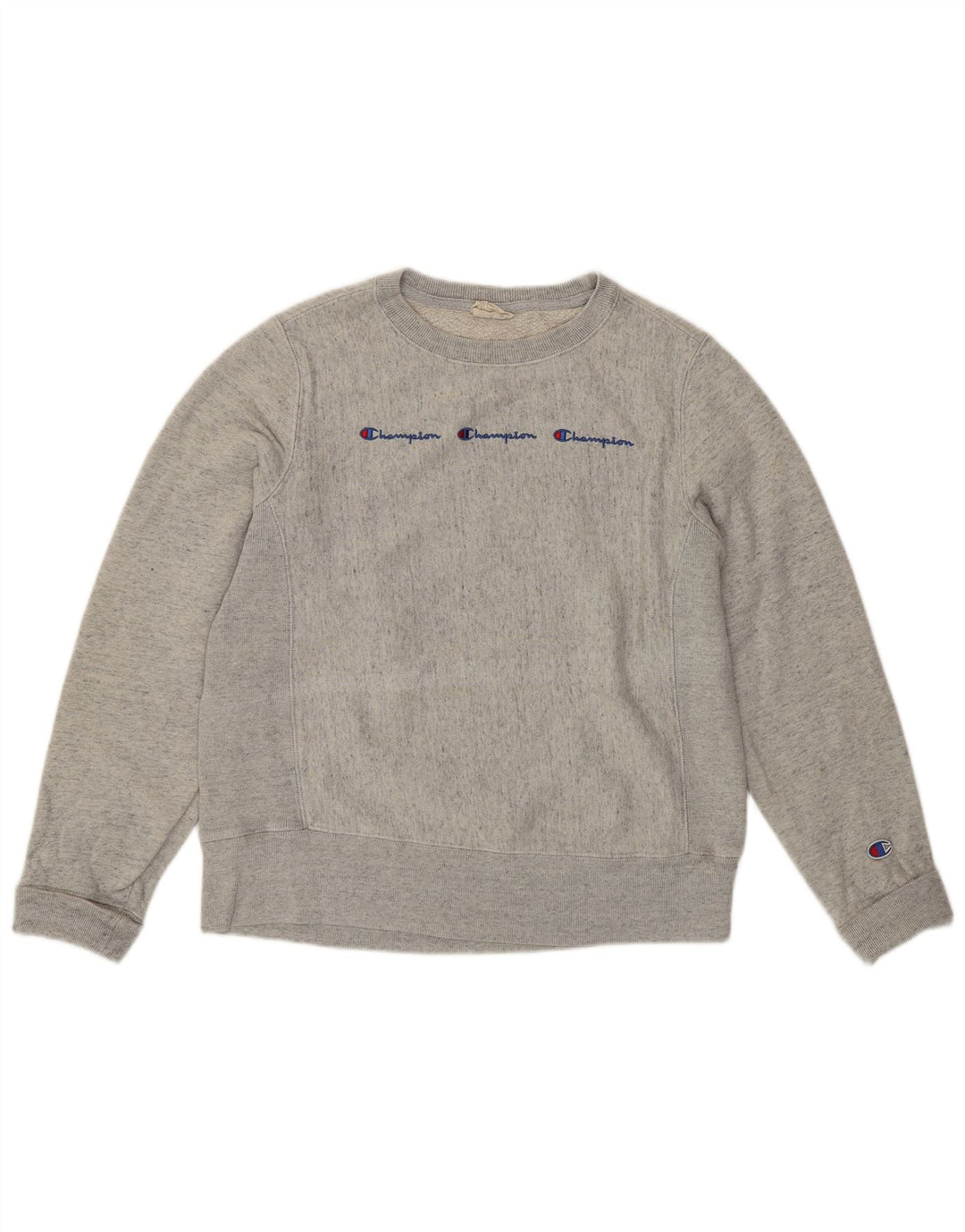 Champion Dame Grafisk Sweatshirt Jumper UK 10 Lille Grå Bomuld