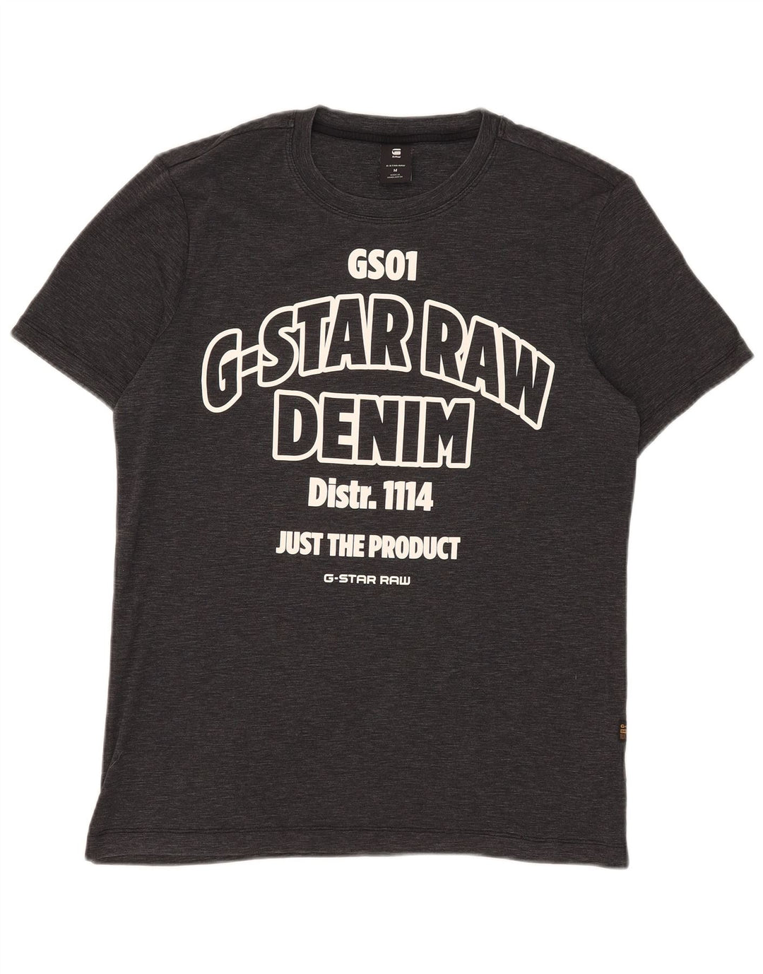 G-Star Herre grafisk T-shirt Top Medium Sort Flecked Bomuld