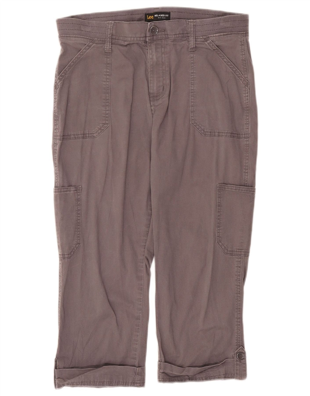 Lee Dame Mid Rise Capri Bukser US 8 Medium W27 L19 Grå Bomuld