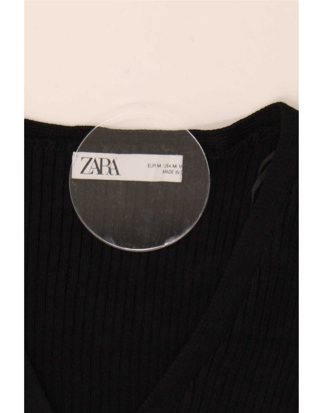 Zara Womens Crop Cardigan Sweater UK 12 Medium Black