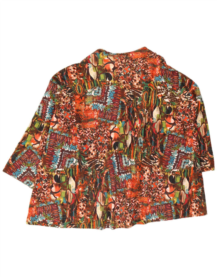 Mona Dame Oversized abstrakt mønster skjorte bluse UK 20 2XL Multifarvet