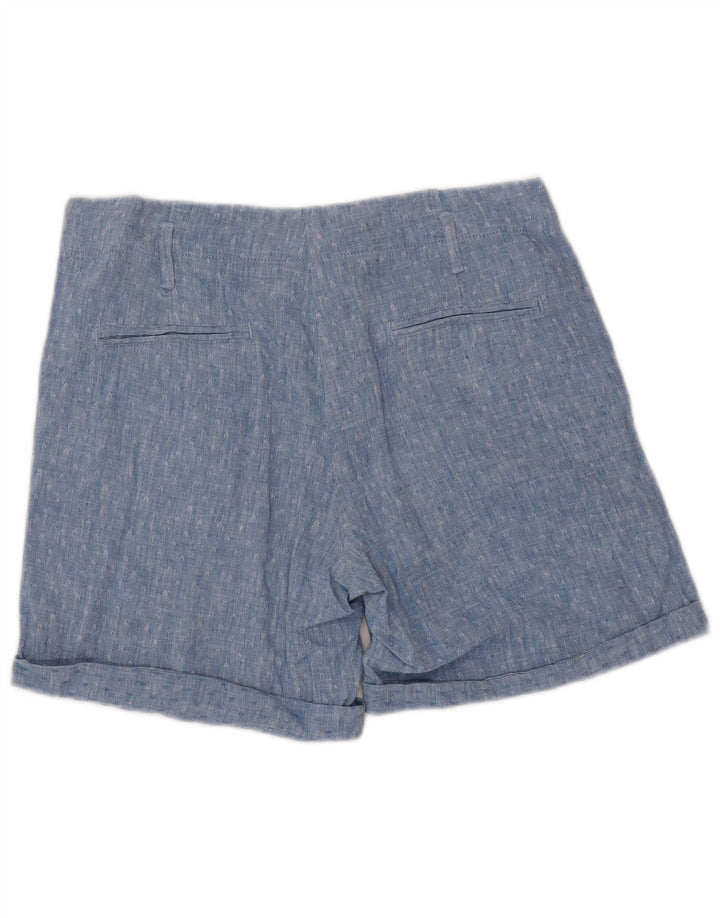 Marks & Spencer Dame-Pegged Chino Shorts UK 12 Medium W32 Blue Geometric