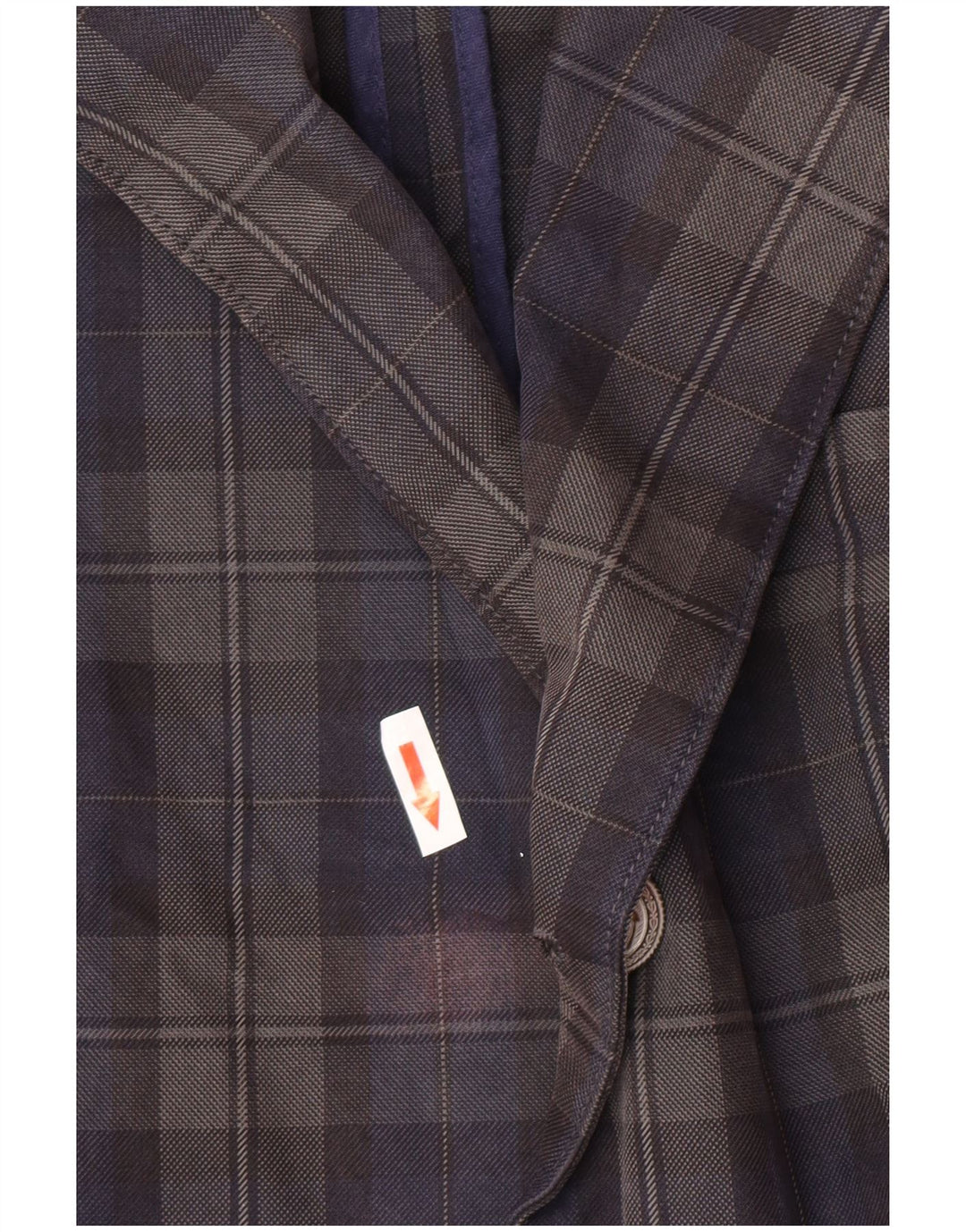 Jaggy Herre 3-knaps blazerjakke IT 48 Mellem marineblå ternet bomuld