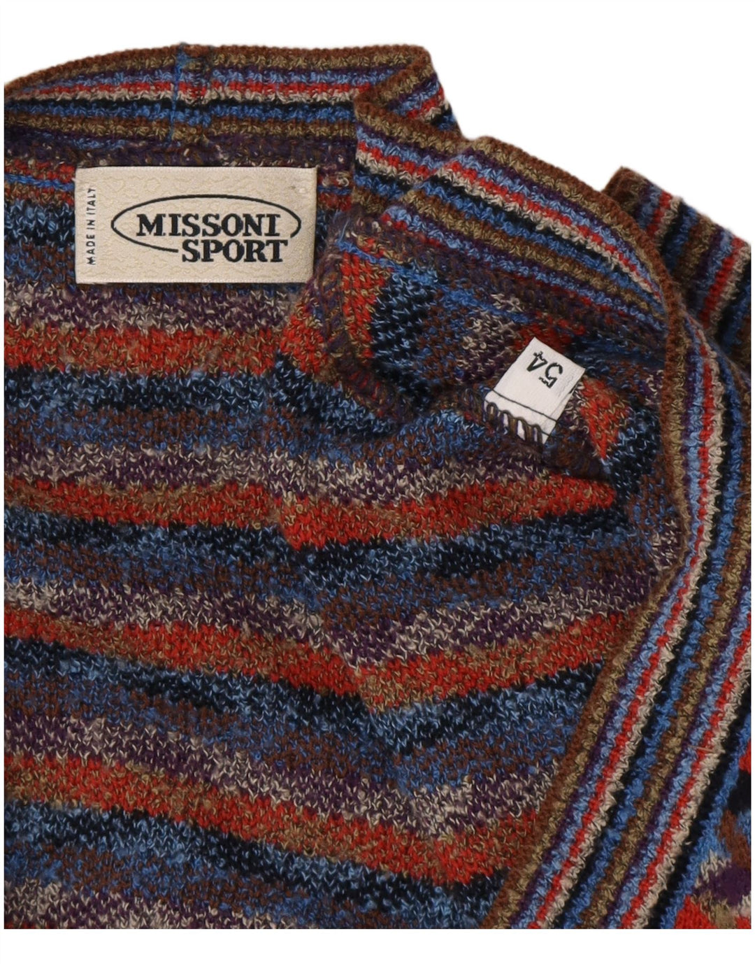 MISSONI Herre cardigan sweater IT 54 XL Flerfarvet geometrisk designer