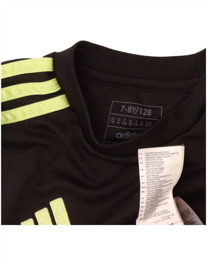Adidas Boys T-Shirt Top 7-8 år Sort Polyester