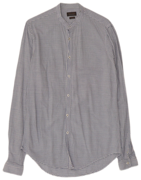 Zara Herre Slim Fit skjorte Medium Blue Pinstripe