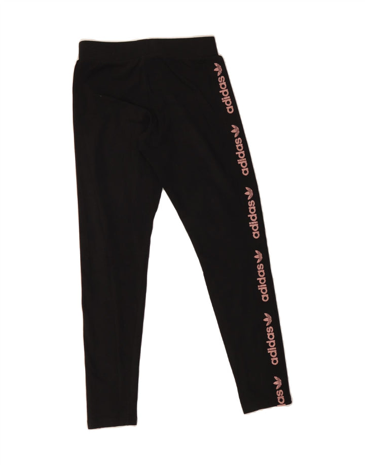 ADIDAS Womens Graphic Leggings UK 10 Small  Black Cotton Vintage Adidas and Second-Hand Adidas from Messina Hembry 