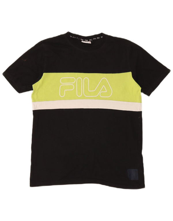 Fila Boys Grafisk Vest Top 15-16 år Sort Colourblock Bomuld