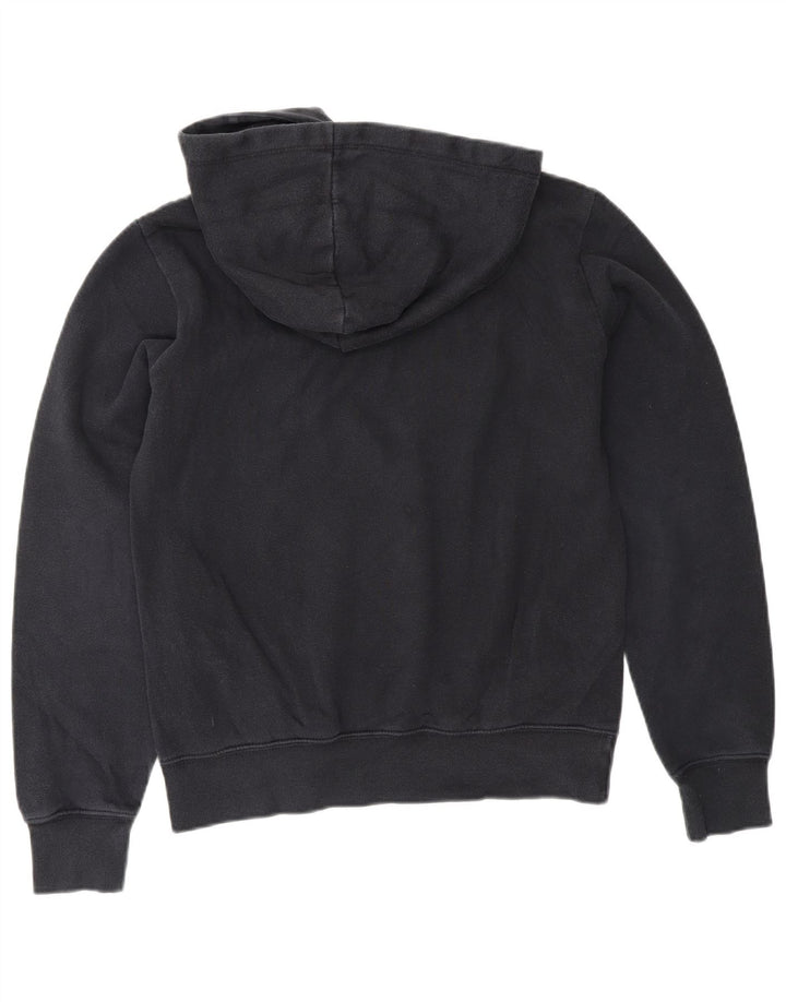 CHAMPION Womens Graphic Hoodie Jumper UK 12 Medium Navy Blue Cotton Vintage Champion and Second-Hand Champion from Messina Hembry 